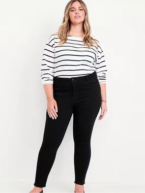 Old Navy Plus-Size Black High-Rise RockStar Super Skinny Jeans